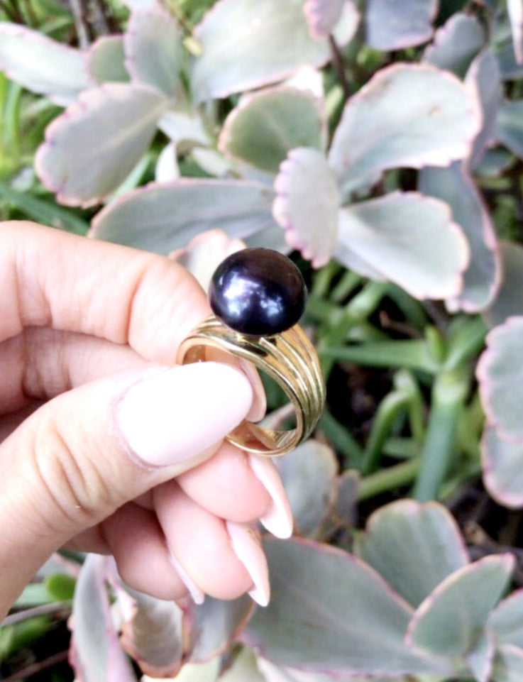 Button pearl online ring