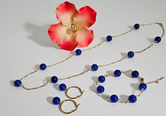 Blue Mulitple Pearls Gemstone Sets