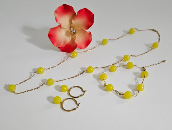 (Copy) Yellow Mulitple Pearls Gemstone Sets