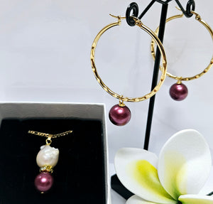 Velvet Premium Baroque/Swarovski Pearls Set With 14K GF