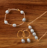 KALANI - Inspired Premium Silver Grey Natural Freshwater Pearl Set