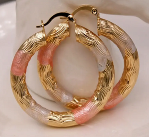 Leverback Hoop Earrings Chunky