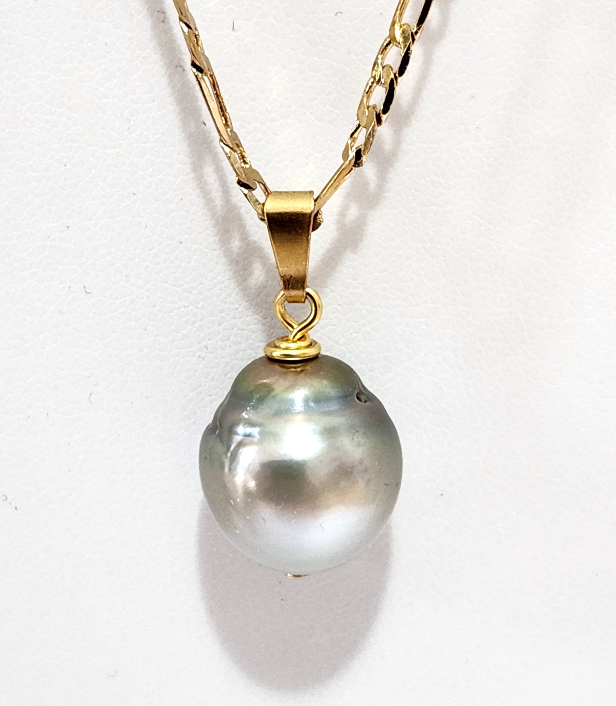 Beautiful Natural Tahitian newest pearl pendant necklace F